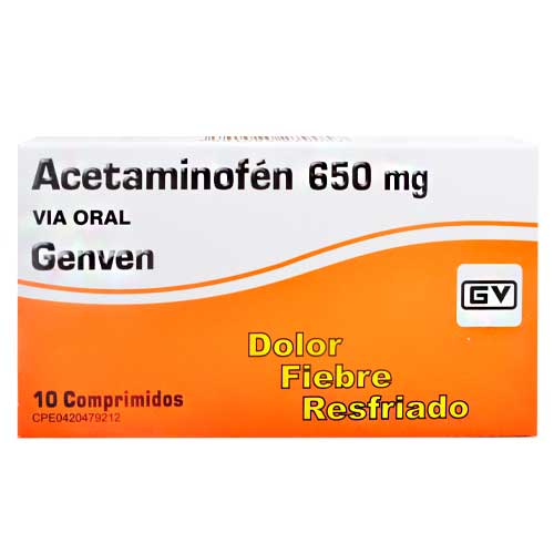 ACETAMINOFEN 650MG X 10 COMPRIMIDOS (GENVEN)