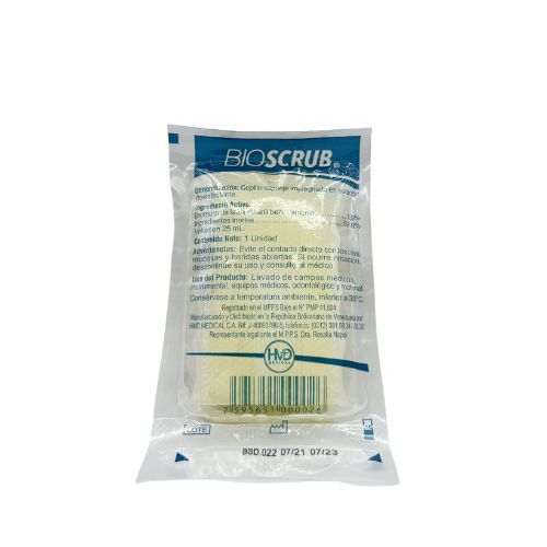 BIOSCRUB CEPILLO ESPONJA QUIRURGICO IMPREGNADO EN SOLUCION  DESINFECTANTE   X 1 UNIDAD (HMD)