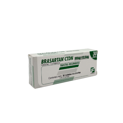 BRASARTAN CTDN (VALSARTAN - CLORTALIDONA) 80MG - 12.5MG X 30 TABLETAS RECUBIERTAS (FARMA)