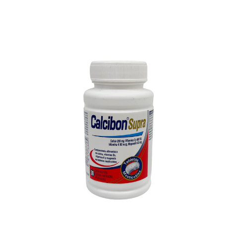CALCIBON SUPRA (CALCIO - VITAMINA D3 - VITAMINA K - MAGNESIO) 200MG/400UI/60MCG/50MG X 30 TABLETAS (FARMA)