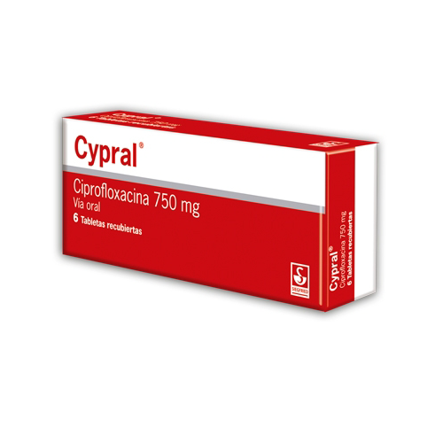 CYPRAL (CIPROFLOXACINA) 750MG X 6 TABLETAS (MEYER)