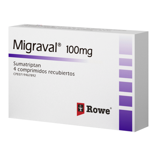MIGRAVAL (SUMATRIPTAN) 100MG X 4 COMPRIMIDOS (MEGALABS)