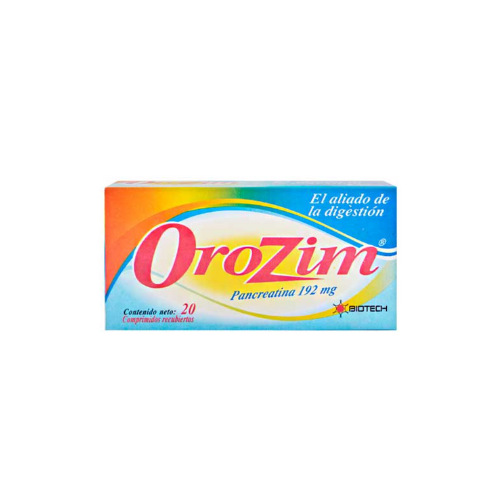 OROZIM (PANCREATINA) 192MG X 20 COMPRIMIDOS RECUBIERTOS (BIOTECH)