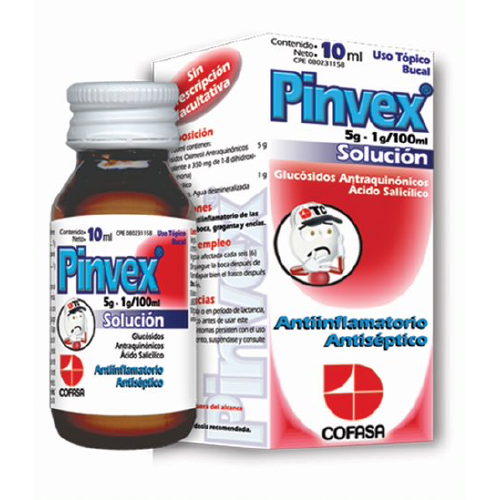 PINVEX SOLUCION TOPICA BUCAL (ACIDO SALICILICO) 1GR/100ML X 10ML (COFASA)