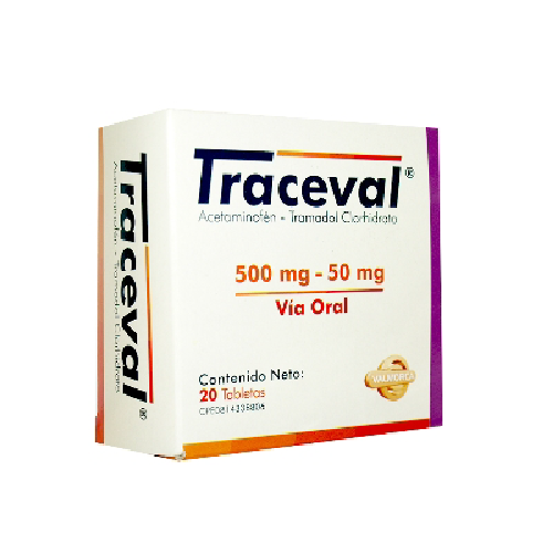 TRACEVAL (ACETAMINOFEN - TRAMADOL) 500MG-50MG X 20 TABLETAS (VALMORCA)
