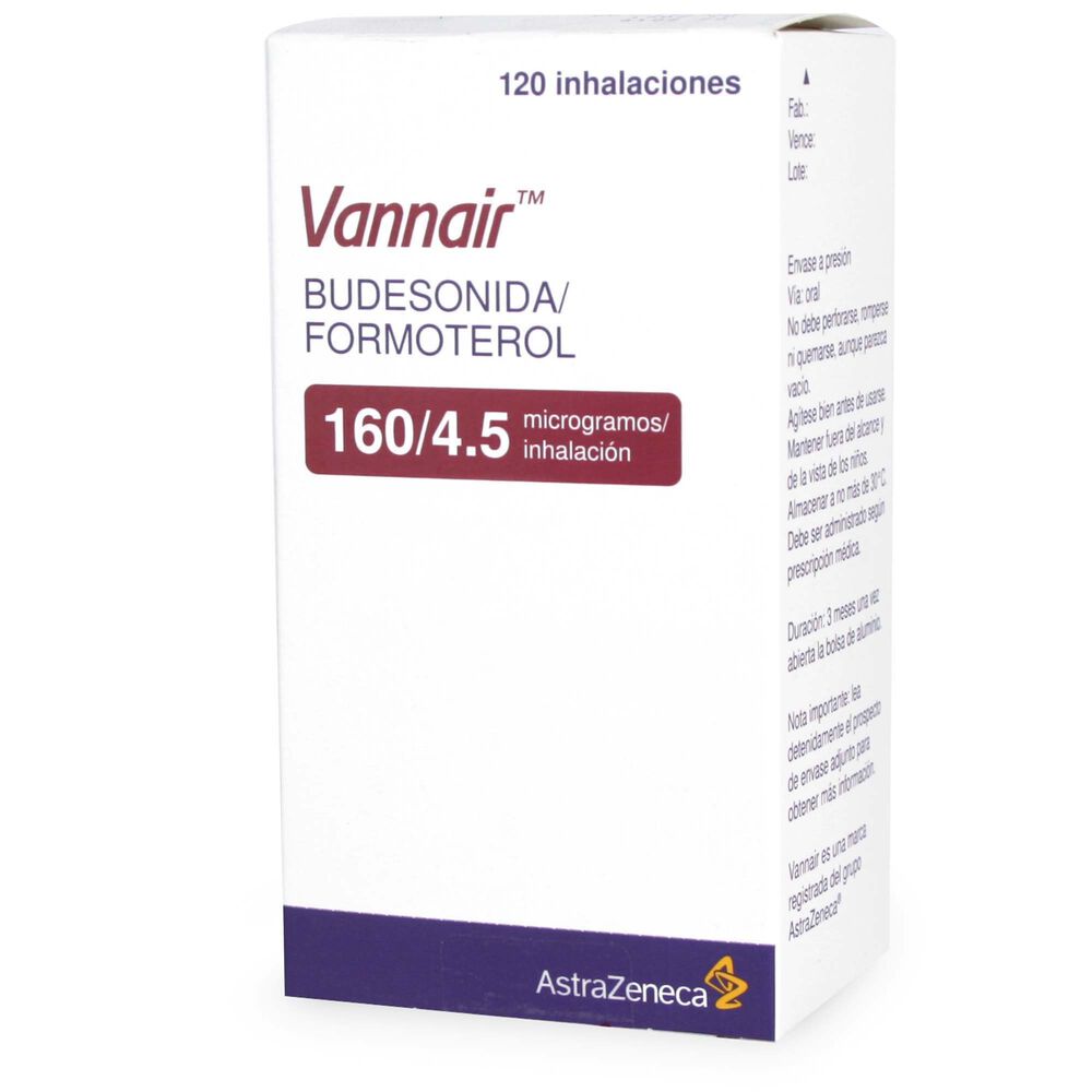 VANNAIR (BUDESONIDA - FORMOTEROL) 160-4.5MCG/DOSIS X 120 DOSIS (ASTRAZENECA)