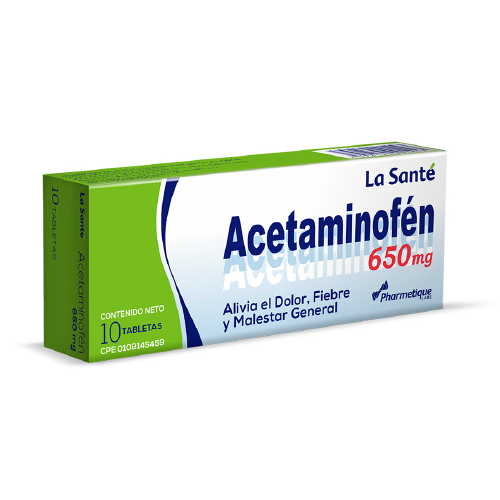 [7592454001243] ACETAMINOFEN 650MG X 10 TABLETAS (LA SANTE)