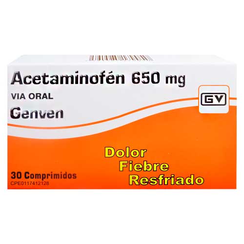 [7591585179050] ACETAMINOFEN 650MG X 30 TABLETAS (GENVEN)
