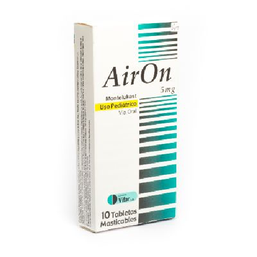 [7591196002549] AIRON (MONTELUKAST SODICO) 5MG X 10 TABLETAS MASTICABLES (OFTALMI)