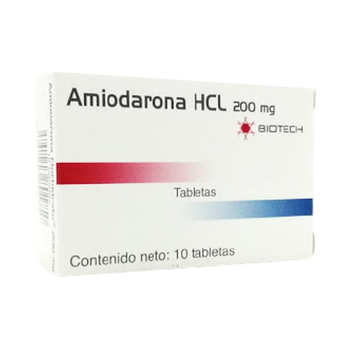 [7591243801750] AMIODARONA HCL 200MG X 10 TABLETAS (BIOTECH)