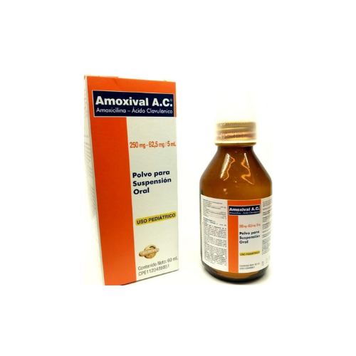 [7591020009003] AMOXIVAL CON ÁCIDO CLAVULANICO POLVO PARA SUSPENSIÓN USO PEDIATRICO (AMOXICILINA - ACIDO CLAVULANICO) 250MG - 62.5MG/5ML X 60ML (VALMORCA)