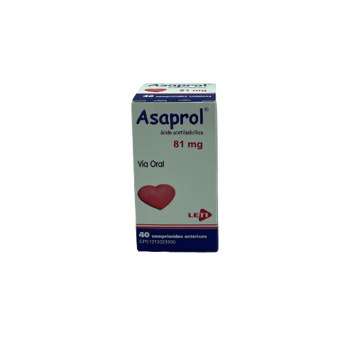[7591585561237] ASAPROL (ACIDO ACETILSALICILICO) 81MG X 40 COMPRIMIDOS ENTERICOS (LETI)