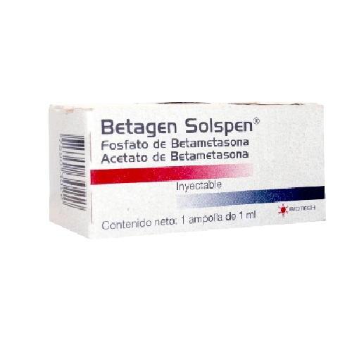 [7591243804409] BETAGEN SOLSPEN INYECTABLE (FOSFATO DE BETAMETASONA - ACETATO DE BETAMETASONA)  X 1 AMPOLLA DE 1ML (BIOTECH)