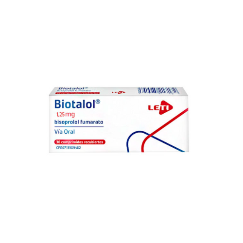 [7591585117137] BIOTALOL (BISOPROLOL FUMARATO) 1.25MG X 30 COMPRIMIDOS RECUBIERTOS (LETI)
