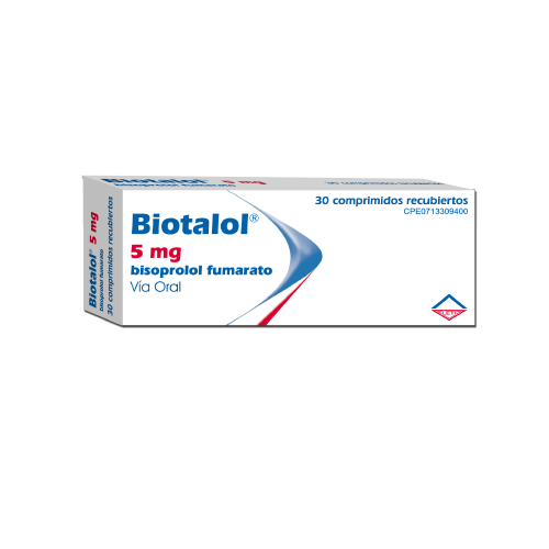 [7591585217165] BIOTALOL (BISOPROLOL FUMARATO) 5MG X 30 COMPRIMIDOS RECUBIERTOS (LETI)