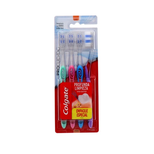 [7509546074313] CEPILLO DENTAL PROCUIDADO SUAVE PACK 4 UNIDADES (COLGATE-PALMOLIVE)