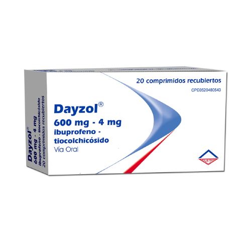[7591585117632] DAYZOL (IBUPROFENO - TIOCOLCHICOSIDO) 600MG-4MG X 20 COMPRIMIDOS (LETI)