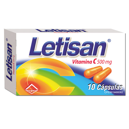 [7591585314864] LETISAN (VITAMINA C) 500MG X 10 CAPSULAS (LETI)