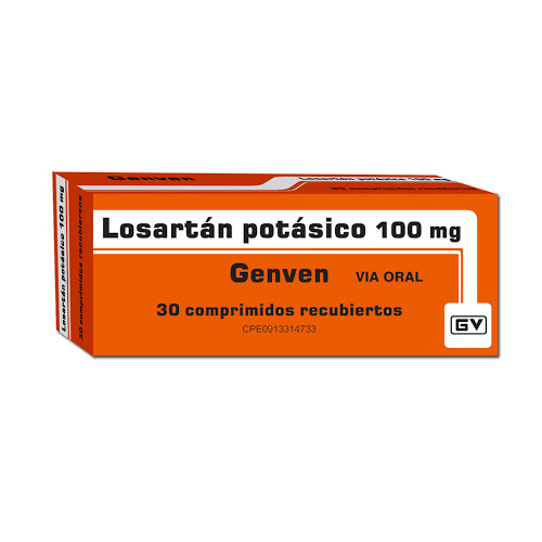 [7591585378927] LOSARTAN POTASICO  100MG X 30 TABLETAS (GENVEN)