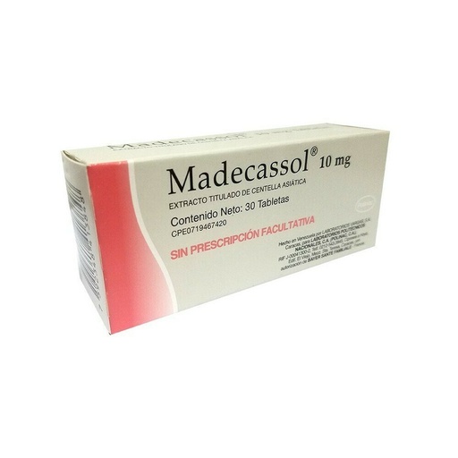 [7592348413848] MADECASSOL (CETELLA ASIATICA) 10MG X 30 TABLETAS (POLINAC)