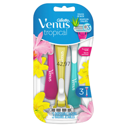 [47400313910] MAQUINAS DE AFEITAR VENUS TROPICAL 3 UNIDADES (GILLETTE)