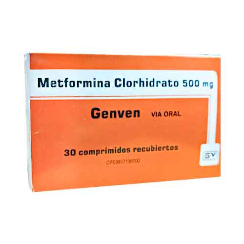 [7591585174680] METFORMINA CLORHIDRATO  500MG X 30 TABLETAS (GENVEN)