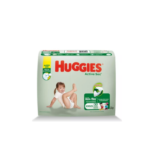 [7702425820142] PAÑAL  ACTIVE SEC TALLA XXXG 30 UNIDADES (HUGGIES)