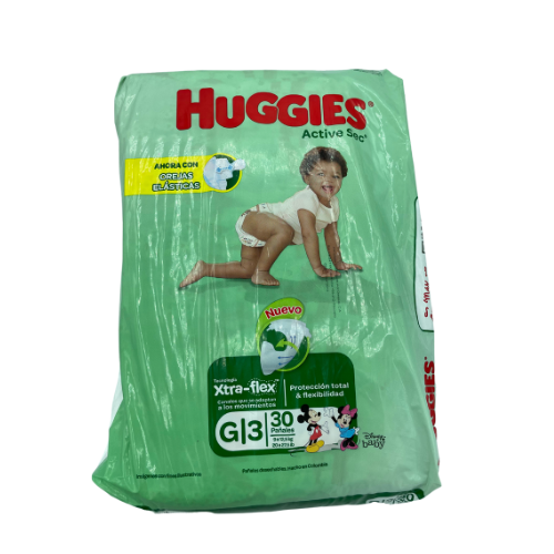[7702425801530] PAÑAL ACTIVE SEC TALLA G  30 UNIDADES (HUGGIES)