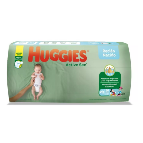 [7702425806597] PAÑAL ACTIVE SEC TALLA P 30 UNIDADES (HUGGIES)