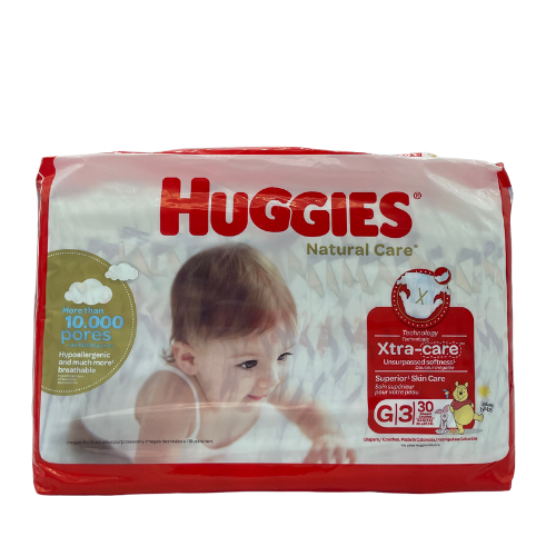 [7702425808706] PAÑAL BEBE NATURAL CARE TALLA G 30 UNIDADES (HUGGIES)