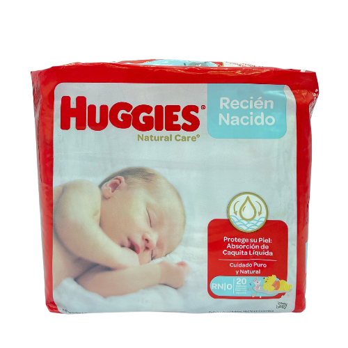 [7702425802148] PAÑAL BEBE NATURAL CARE TALLA RN 20 UNIDADES (HUGGIES)