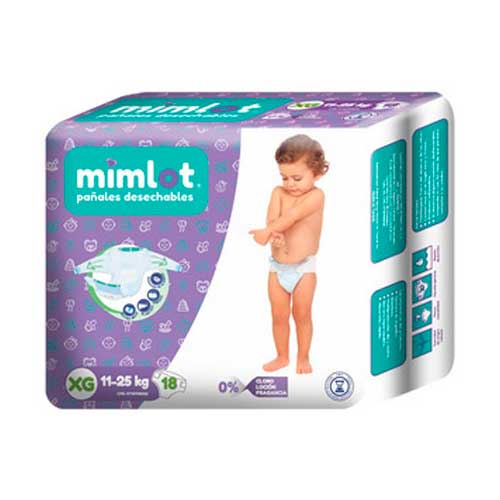 [1180201379293] PAÑALES 11 - 25 KG XG  18 UNIDADES (MIMLOT)