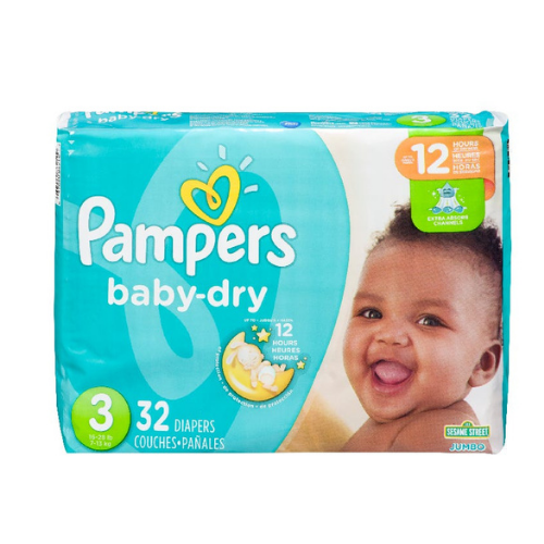 [37000862109] PAÑALES BABY-DRY  3/16-28 LB - 7-13KG 32 UNIDADES (PAMPERS)