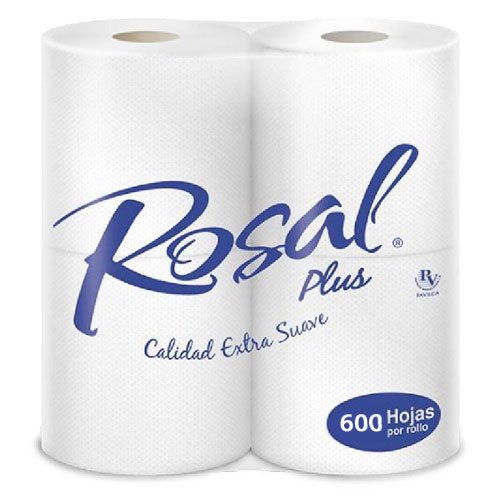 [7591098800281] PAPEL HIGIENICO 600 HOJAS X 4 ROLLOS (ROSAL PLUS)