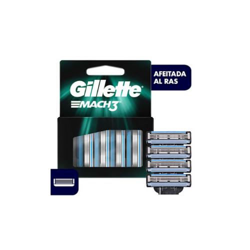 [47400179660] CARTUCHO MAQUINA DE AFEITAR MACH3 X 4 UNIDADES (GILLETTE)