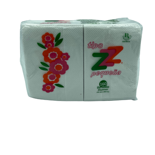 [7591098800687] SERVILLETAS CUADRADAS TIPO ZZZ PEQUENA  160 UNIDADES (PAVECA)