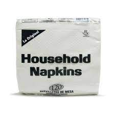 [7591098330382] SERVILLETAS HOUSEHOLD NAPKINS 120 UNIDADES 