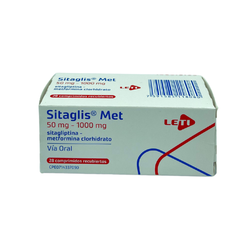 [7591585118080] SITAGLIS MET (METFORMINA CLORHIDRATO - SITAGLIPTINA) 1.000MG-50MG X 28 COMPRIMIDOS (LETI)