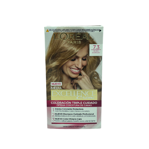 [7501027207258] TINTE EXCELLENCE CREME KIT 7.3 RUBIO DORADO  (LOREAL)