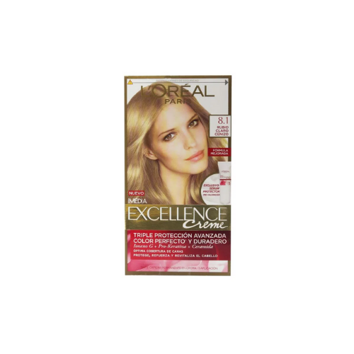 [7501027275226] TINTE EXCELLENCE CREME KIT 8.1 RUBIO CLARO CENIZO  (LOREAL)
