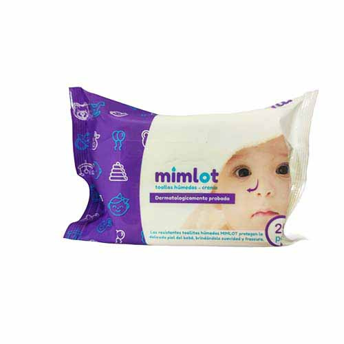 [8697420536251] TOALLAS HUMEDAS CREMA 25 UNIDADES (MIMLOT)