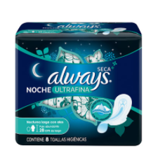[7500435145329] TOALLAS SANITARIAS NOCHE SUAVE 8 UNIDADES (ALWAYS)